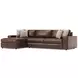 Nest Brown Leather 2 Piece Modular LAF Sectional with Pillows