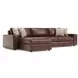 Nest Brown Leather 2 Piece Modular LAF Sectional with Pillows