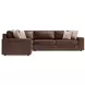 Nest Brown Leather 3 Piece Modular Sectional with Pillows