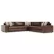 Nest Brown Leather 3 Piece Modular Sectional with Pillows