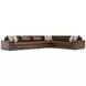 Nest Brown Leather 4 Piece Modular RAF Sectional with Pillows