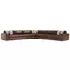 Nest Brown Leather 5 Piece Modular RAF Sectional with Pillows