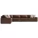 Nest Brown Leather 5 Piece Modular RAF Sectional with Pillows