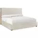 Brasea Beige and Lume Performance Fabric California King Upholstered Panel Bed