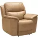 Kaden Elliott Taupe Leather Power Recliner with Power Lumbar and USB Charging
