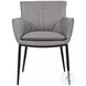 Kani Gray Leather Dining Arm Chair