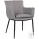 Kani Gray Leather Dining Arm Chair