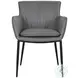 Kani Charcoal Gray Leather Dining Arm Chair