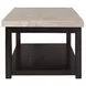 Caleb Espresso Rectangular Marble Top Coffee Table
