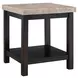 Caleb Espresso Rectangular Marble Top End Table