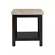 Caleb Espresso Rectangular Marble Top End Table
