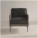 Karma Slate Genuine Leather Accent Chair