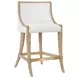Keaton White and Brown Performance Fabric Counter Height Stool