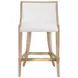 Keaton White and Brown Performance Fabric Counter Height Stool