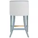 Keaton White and Light Blue Performance Fabric Counter Height Stool