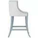 Keaton White and Light Blue Performance Fabric Counter Height Stool