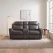 Kellen Dark Gray Double 73" Power Reclining Loveseat with Center Console