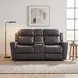Kellen Dark Gray Double 72" Reclining Loveseat with Center Console