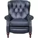 Kendall Shoreham Blue Leather Push Thru The Arms Recliner with Nailhead Trim