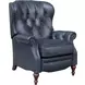Kendall Shoreham Blue Leather Push Thru The Arms Recliner with Nailhead Trim