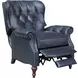Kendall Shoreham Blue Leather Push Thru The Arms Recliner with Nailhead Trim