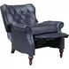 Kendall Shoreham Blue Leather Push Thru The Arms Recliner with Nailhead Trim