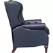 Kendall Shoreham Blue Leather Push Thru The Arms Recliner with Nailhead Trim