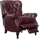 Kendall Shoreham Wine Leather Push Thru The Arms Recliner with Nailhead Trim
