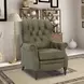Kendall Oasis Olive Leather Push Thru The Arms Recliner with Nailhead Trim