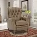 Kendall Oasis Walnut Leather Push Thru The Arms Recliner with Nailhead Trim