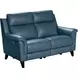 Kester Masen Bluegray Leather 63" Power Reclining Loveseat with Power Headrest and USB Charging