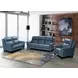 Kester Masen Bluegray Leather 63" Power Reclining Loveseat with Power Headrest and USB Charging
