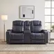 Keziah Blue Double 74" Power Reclining Loveseat with Center Console