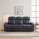 Keziah Blue Double 84" Power Reclining Sofa with Power Headrests And Storage Arms