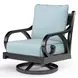 Monterey Canvas Skyline Upholstered Outdoor Swivel Rocker Club Chair with Self Welt
