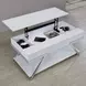 Zena White Rectangular Lift Top Cocktail Table with Casters