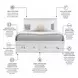 Coastal Point Fresh White Finish and Soft Grey Glaze King Bed with Storage