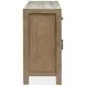 Plum Creek Sierra Brown and White 4 Door Marble Top Sideboard