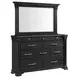 Paterson Black 10 Drawer Dresser and Rectangular Mirror