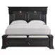 Paterson Black and Gray King Upholstered Storage Panel Bed with LED