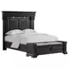 Paterson Black and Gray Queen Upholstered Storage Panel Bed with LED