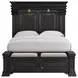 Paterson Black and Gray Queen Upholstered Storage Panel Bed with LED