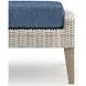 Carezza Dark Blue and Natural Upholstered 5 Piece Conversation Set