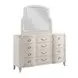 Harmony Eggshell 12 Drawer Emelie Dresser with Arched Angeline Mirror