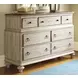 Homestead Pine Cornsilk 7 Drawer Wellington Dresser with Rectangular Mirror