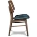 Oscar Walnut and Teal 42" Round Glass Top Dining Set with 4 Cushion Chairs