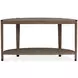 Kaysen Wallaby and Matte Black Demilune Sofa Table