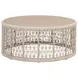 Knit Beige Round Outdoor Occasional Table Set