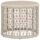 Knit Beige Round Outdoor End Table