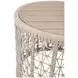 Knit Beige Round Outdoor End Table